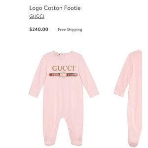 Gucci Logo Cotton Footie